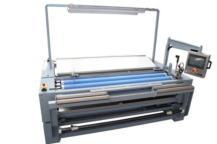 REWINDER - AUTOMATIC ROLLING MACHINE - FABRIC UNWINDER WITH MOBILE CARRIAGE